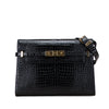 Saint Laurent Medium Shiny Croc Embossed Manhattan Shoulder Bag Secondhand