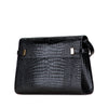 Saint Laurent Medium Shiny Croc Embossed Manhattan Shoulder Bag Secondhand