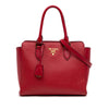Prada Soft Calf Trimmed Saffiano Convertible Tote Secondhand