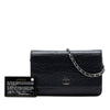 Chanel CC Embossed Lambskin Camellia Wallet On Chain Secondhand