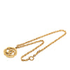 Chanel CC Gold Plated Round Pendant Necklace Secondhand