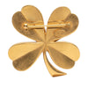 Chanel CC Brushed Gold Plated Four Leaf Clover Brooch Secondhand