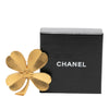 Chanel CC Brushed Gold Plated Four Leaf Clover Brooch Secondhand