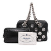 Prada Vitello Daino Grommet Chain Shoulder Bag Secondhand