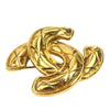 Chanel CC Gold Plated Quilted Brooch Secondhand