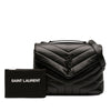 Saint Laurent Small Matelasse Calfskin Monogram Monochrome LouLou Shoulder Bag Secondhand
