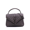Saint Laurent Medium Quilted Chevron Sheepskin College Satchel Secondhand