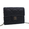 Chanel CC Quilted Caviar Flap Card Holder On Chain Secondhand