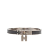 Hermès Epsom and Palladium Plated Kelly Cadena Lock Bangle Bracelet Secondhand