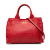 Prada Small Woven Goatskin Madras Satchel Secondhand