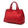 Prada Small Woven Goatskin Madras Satchel Secondhand