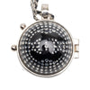 Chanel CC Silver Plated Lambskin Woven Resin Crystal Mirror Ball Pendant Necklace Secondhand