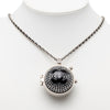 Chanel CC Silver Plated Lambskin Woven Resin Crystal Mirror Ball Pendant Necklace Secondhand