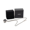 Chanel CC Silver Plated Lambskin Woven Resin Crystal Mirror Ball Pendant Necklace Secondhand