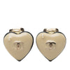 Chanel CC Resin Faux Pearl Heart Clip On Earrings Secondhand