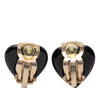 Chanel CC Resin Faux Pearl Heart Clip On Earrings Secondhand