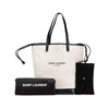 Saint Laurent Canvas Teddy Drawstring Shopping Tote Secondhand