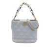 Chanel CC Quilted Caviar Chain Scarf Handle Bucket Bag Secondhand
