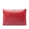 Chanel Large Quilted Patent O Case Clutch Secondhand