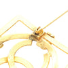 Chanel Gold Plated CC Square Brooch Secondhand