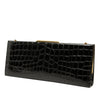Saint Laurent Croc Embossed Patent Midnight Clutch on Chain Secondhand