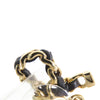 Chanel CC Leather Woven Gold Plated Bow Earrings Secondhand