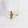 Chanel CC Leather Woven Gold Plated Bow Earrings Secondhand
