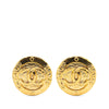 Chanel Gold Plated CC Round Clip on Earrings Secondhand