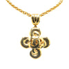 Secondhand Chanel Gold Plated CC Clover Pendant Necklace