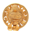 Chanel Gold Plated Faux Pearl Logo Clip On Earrings Secondhand