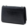 Saint Laurent Croc Embossed Leather Monogram Kate Tassel Wallet on Chain Secondhand