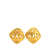 Secondhand Chanel Gold Plated CC Diamond Clip on Earrings