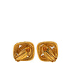 Secondhand Chanel Gold Plated CC Diamond Clip on Earrings
