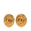 Chanel Gold Plated CC Oval Clip on Earrings Secondhand