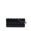 Dior Patent Cannage Lady Dior Clutch with Chain Secondhand