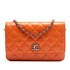 Chanel Paris Dallas CC Quilted Patent Goatskin Wallet on Chain Secondhand