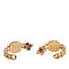 Louis Vuitton Gold Plated LV ID Chain Hoop Push Back Earrings Secondhand