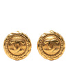 Chanel CC Gold Plated Button Clip On Earrings Secondhand