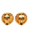 Chanel CC Gold Plated Button Clip On Earrings Secondhand