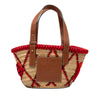 LOEWE Small Raffia Animal Embroidered Anagram Basket Tote Secondhand