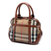 Burberry Small Leather Trimmed House Check Canvas Bridle Orchard Satchel Secondhand