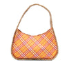 Burberry Nova Check Canvas and Raffia Shoulder Bag Secondhand