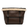 Bottega Veneta Shearling Trimmed Leather Clutch Secondhand