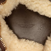 Bottega Veneta Shearling Trimmed Leather Clutch Secondhand