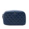 Chanel Large Quilted Lambskin Curvy Cosmetic Pouch Secondhand