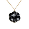 Chanel CC Gold Plated Enamel Camellia Pendant Necklace Secondhand