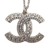 Chanel CC Brass Strass and Faux Pearl Pendant Necklace Secondhand