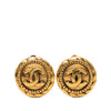 Chanel CC Gold Plated Round Clip On Earrings Secondhand