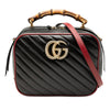 Gucci Small GG Marmont Matelasse Diagonal Leather Torchon Bamboo Satchel Secondhand
