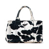 Prada Small Canvas Canapa Cow Print Satchel Secondhand